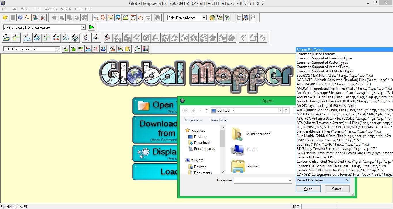 آموزش تصویری استخراج خطوط توپوگرافی از نرم‌افزار Global Mapper
